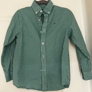 Vineyard Vines Boys Green Gingham Button-Down Shirt